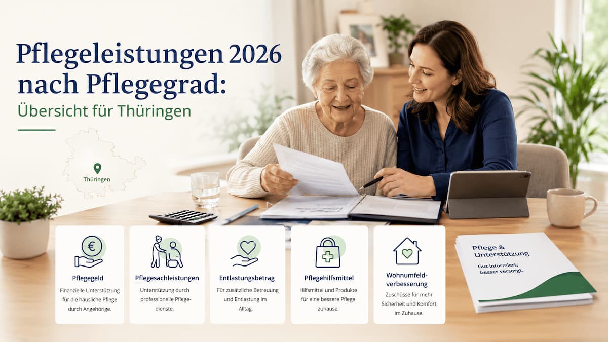 Pflegeleistungen 2026 nach Pflegegrad in Thüringen